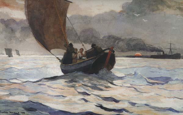 Winslow Homer Returning Fishing Boarts (mk44) oil painting picture